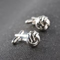 1Pair Men's Stainless Steel Vintage Tone Laser Twist Cuff Links Wedding Gift Cuff Links. 
