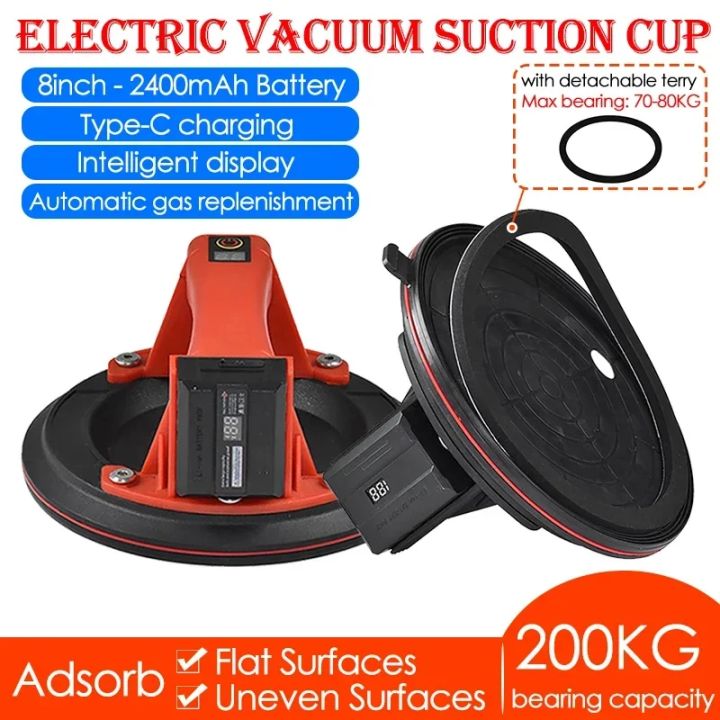8inch Electric Vacuum Suction Cup Heavy-Duty Hand-held Glass Granite ...