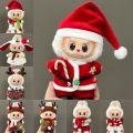 Doll Clothes For 15-17CM Labubu Clothing Merry Christmas Hat Scarf Elk Snowman Set Mini Plush Doll Accessory New Year Dress .