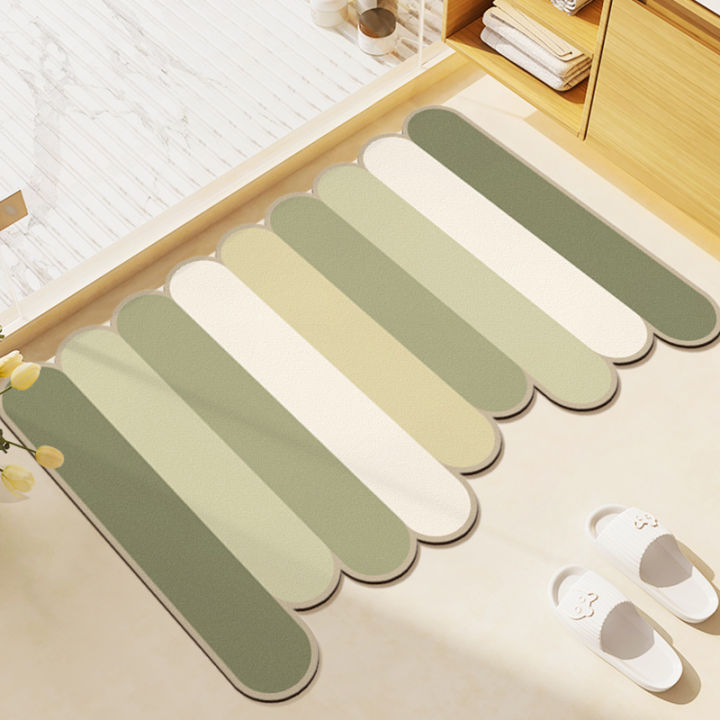 VIKAMA Bathroom Floor Mats Diatomite Soft Mats Room Doorway Household Water-absorbent Non-slip Toilet Bathroom Doormat Foot Mat