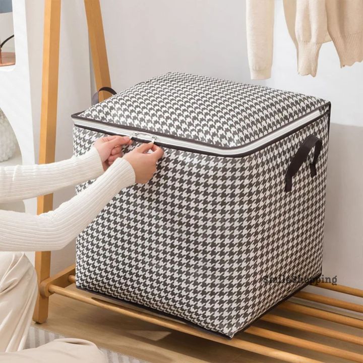 Square-Shaped Large Capacity Blanket & Quilt Storage Bag – Printed, Premium Quality (NWPSB-SQ)