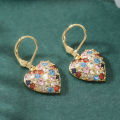 Cute Love Heart Shape Dangle Earring Bracelet Charms Colorful Zircon Earrings For Women Romantic Jewelry Lovers . 