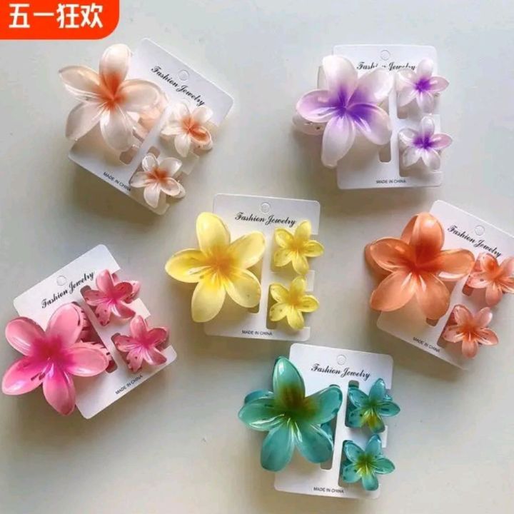 3 Pieces Set China Flower Claw Clip Flower Shape Hair Accessories