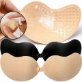 1Pair Women Invisible Underwear nubra Breast Patch Tow-Color Hypoallergenic Mango Cup bra Silicone Non-Falling Off Thin. 