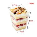 1-100Pcs Disposable Plastic Mousse Cup Ladder Shaped Cup Pudding Cup Dessert Cake Cup Appetizer Jelly Yogurt Mousse Baking Cup.