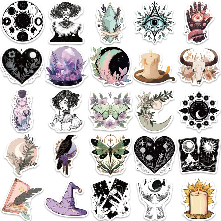 50%20PCS%20Aesthetic%20Magic%20Witchy%20Adults%20Stickers%20Waterproof%20Vinyl%20for%20Water%20Bottle,Laptop,Phone,Scrapbooks,Witchcraft,%20Journaling%20-%20Image%203