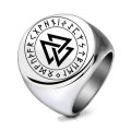 VQYSKO Solomon Six-Pointed Star 12 Constellation Round Signet Rings Stainless Steel Band for Men Women.
