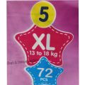 Susu Dry Best baby Diapers,jumbo pack,leak proof,XL Size (72 Pcs). 