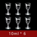 10ml Mini Shot Glasses Set of 6 Sake Chinese Liquor Spirit Baijiu Sake Glass Cup Clear Alcohol Stem Drinkware Wholesale . 