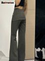 Botvotee Fake Two-Piece Plus size Wide Leg Jeans for Women 2025 New Y2k Fashion Streetwear High Waisted Flare Denim Pants. 