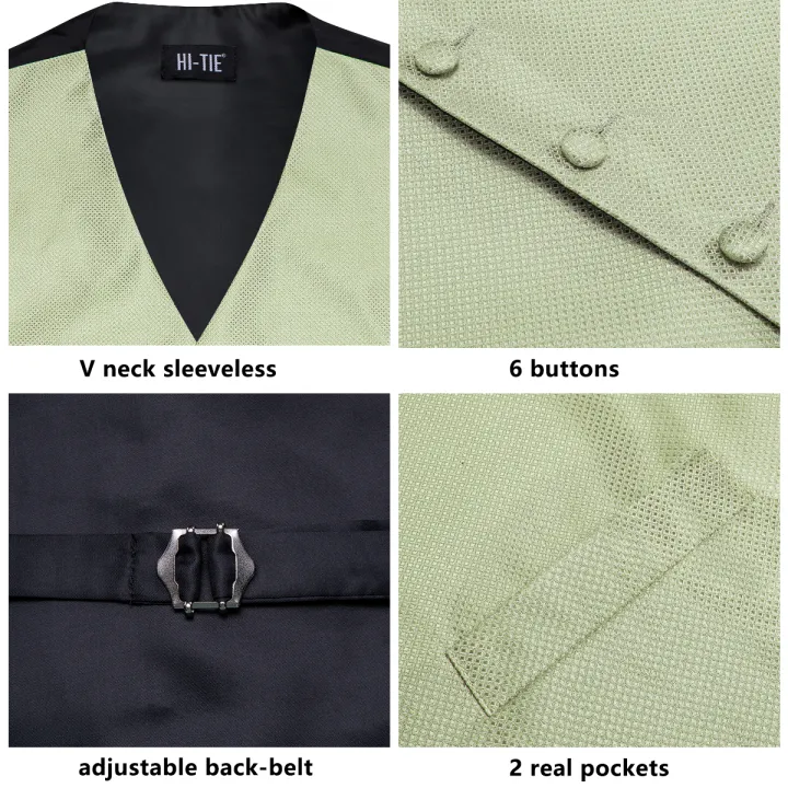 Sage%20Green%20Solid%20Floral%20Mens%20Suit%20Vests%204PC%20Woven%20Blue%20Waistcoat%20Tie%20Pocket%20Square%20Cufflinks%20Business%20Wedding%20Dress%20Waist%20Jacket%20-%20Image%206