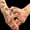 10pcs Waterproof Temporary Tattoo Sticker Dark Small Symbol Emoticon Flower Skull Body Art Arm Fake Tattoos Women Men Neck Hand. 