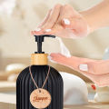 Strip Soap Dispenser with Bamboo Pump Refillable Shampoo Conditioner Hands and Dishes Soap Dispenser Bottle for Kitchen Bathroom. 