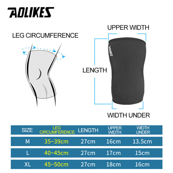 AOLIKES%207mm%20Neoprene%20Knee%20Sleeves%20for%20Weightlifting%20(Pair)%20Compression%20Knee%20Brace%20Support%20For%20Squats%20Crossfit%20Training%20Workout%20-%20Image%203