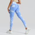Seamless Tie-Dye Yoga Pants High Waist Peach Booty Leggings for Women - Print Workout Tights Butt Lifting Fitness Cross-Border.