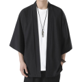 Graffiti Cartoon Print Open Front Kimono Cardigan Colorful Abstract Art Casual Loose Three Quarter Sleeve Hip Hop Streetwear.