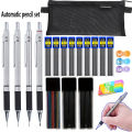 Anti Slip Soft Set Grip Handle Metal Mechanical Pencil 0.5/0.7/0.9/2.0mm Activity Automatic Pencil Drawing Sketching Writing. 