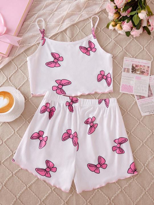 Summer%20collection%20of%20fashionable%20home%20clothes%20for%20girls,%20elegant%20and%20sweet%20bow%20camisole%20vest%20shorts%20for%20outdoor%20leisure.%20-%20Image%202