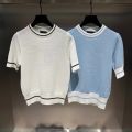 Korean Original Women's Golf Knitwear 2026 Summer, Cool Hollow Short-Sleeve T-Shirt with Logo, Breathable Trendy Top for Daily.
