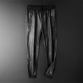 Men's Leather Pants Superior Quality Elastic Waist Jogger Pants PU Leather Motorcycle Trousers Biker's Pants. 