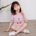 Children Short Sleeve T Shirt Boy Pure Cotton Girl Baby Leisure Wear Summer Ventilation Clothes. 
