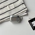 Fashion Simple Electroplated Silver Matte and Glossy Protective Earphone Case with Metal Ring for AirPods 5 1 2 3 4 Pro2 Pro3.