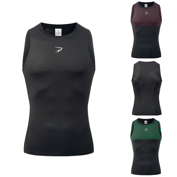 Men Running Compression Tank Top Sleeveless Sport Vest Gym Fitness Sportshirts Male Jogging Sportswear Homme Athletic Shirt Tops