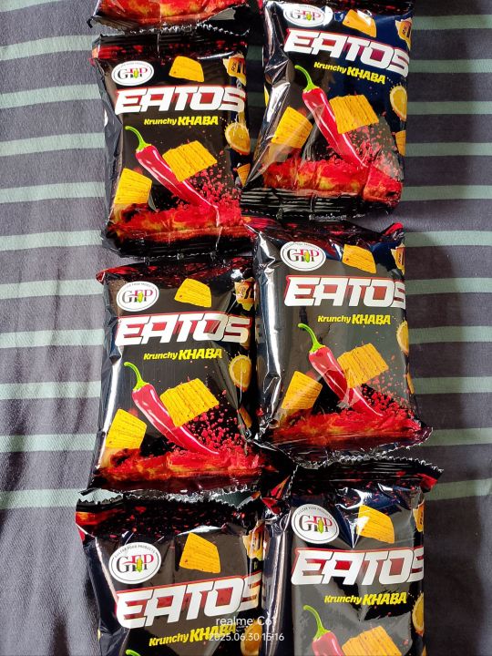 Original Eatos Krunchy Khaba Snacks (Pack Of 12 Pieces) | Masaledar Ketchup Flavour | Premium Quality Crispy Snack | Affordable Price
