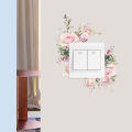 Rose Design Switch Sticker Waterproof Floral Switch Sticker Self-adhesive Wall Decal for Living Room Bedroom Kids Room Peel Stick Decoration Pvc Material Waterproof Switch Sticker. 