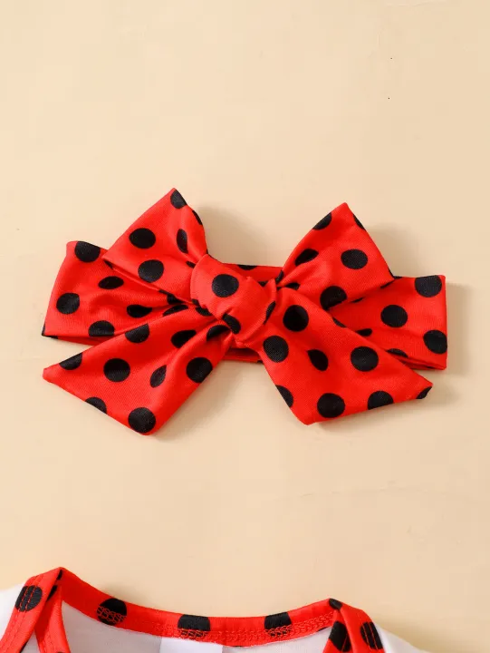 0-24Months%20Infant%20Girl%20Cute%20Summer%20Outfits%20Short%20Sleeved%20Ladybug%20Romper+Polka%20Dot%20Shorts+Headband%203PCS%20Cute%20Toddler%20Clothing%20Set%20-%20Image%202