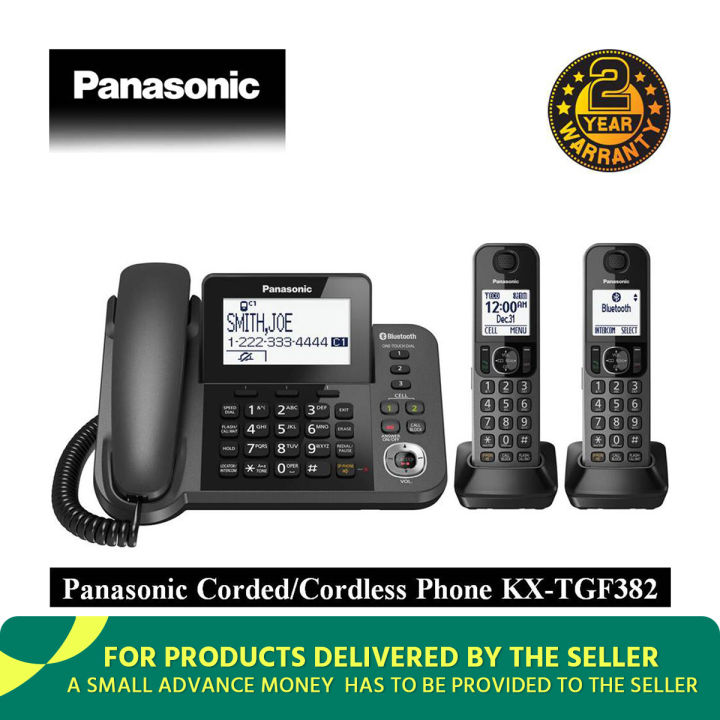 Panasonic KX-TGF382 Link2Cell Bluetooth® Corded/Cordless Phone