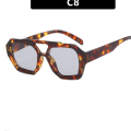 Cross Border European and American Double Beam Irregular Sunglasses 2023 New Retro Personalized Sunglasses Popular on the Intern.