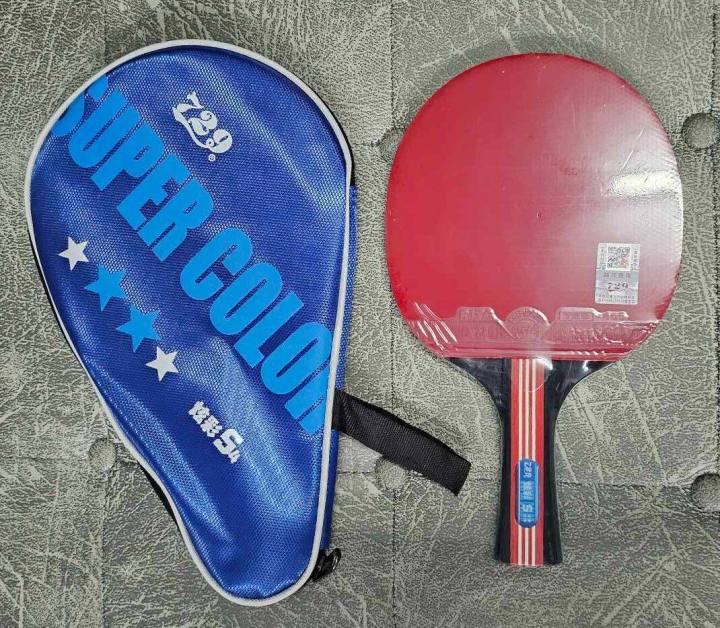 729 color table tennis racket with competitive grade rubber ITTF free pouch worth 100 baht