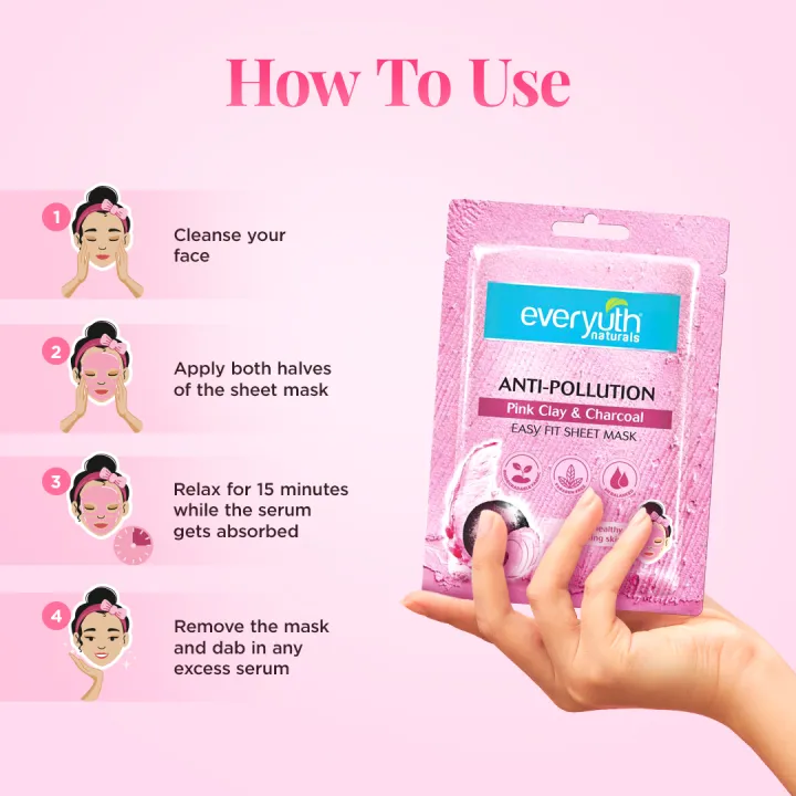 Everyuth%20AntiPollution%20Pink%20Clay%20&%20Charcoal%20Sheet%20Mask%2025ML%20-%20Image%204