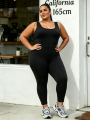 Plus Size Women Workout  Jumpsuit Yoga  Bodycon One Piece Tank Top Leggings Romper Plus Jumpsuit. 