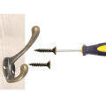 10/20Pcs Coat Hooks Bathroom Wall Mounted Dual Coat Rack Bronze Vintage Clothes Hanger Towel Kitchen Key Hook.