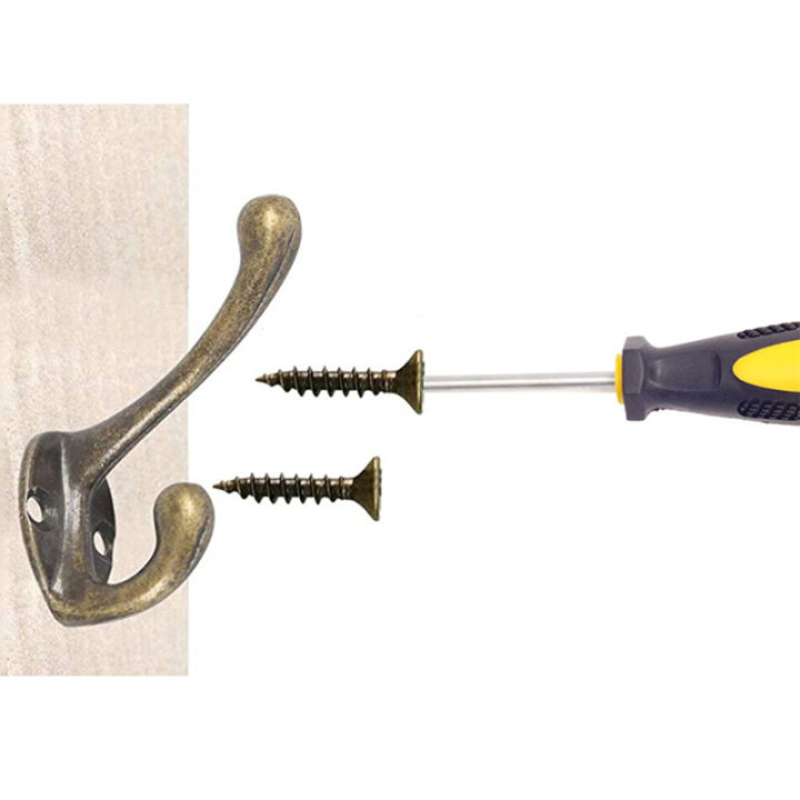 10/20Pcs%20Coat%20Hooks%20Bathroom%20Wall%20Mounted%20Dual%20Coat%20Rack%20Bronze%20Vintage%20Clothes%20Hanger%20Towel%20Kitchen%20Key%20Hook%20-%20Image%204