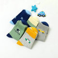 New Children's Socks Cotton Striped Car Boys' Socks Spring Autumn Cartoon Student Socks For Boys 3-15 Year.