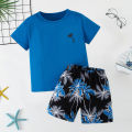 2-Piece Children's Summer Casual Minimalist Set for Boys and Girls, Comfortable Round Neck Short-Sleeved Top, Versatile Shorts. 