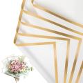New 20 Sheets Gilt Edge Wrapping Paper Flowers  Wrapping Material Korean Style Birthday Wedding Florist DIY Wrapping Paper. 