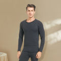 Autumn Winter New Men's Cashmere Silk Soft Comfortable Warm Underwear with Thickened Plush Set for Men Women Thermal Clothing.