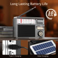 Retro All-Band Radio with Wireless Audio Connectivity, Solar & Multi-Mode Charging, Long-Lasting Battery & Multiple Play Modes. 