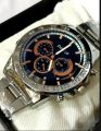 Men's Watch Set -Top Fashion Creative Luxury  Round Silver Large  Dial  Analoge Stainless steel Braclete Wstch+Cuban Link Heavy Chain Braclets For Men/Boys -Positif Men's Business Watch with Braclet. 