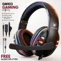 GM103 Gaming Headphones - Over-Ear Stereo Sound Rgb Headset with 360Â° Adjustable Noise Reducing Microphone for PC, Laptop, Mobile, PS4, Xbox - 3.5mm Wired Plug - Red & Black - By FunBug. 