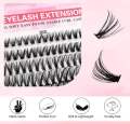 DIY Clusters Lash Kit Full Set 5-16mm Mix Bond&Seal Tweezers Lash for Self Application Makeup Individual Eyelash Extensions.