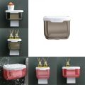 Wall Mounted Toilet Paper Holder Waterproof Tissue Box with Shelf Bathroom Organizer Kitchen Multi Purpose Storage Dispenser. 
