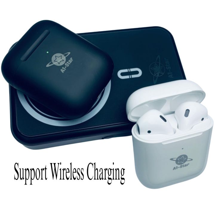 A1-Star Airpods Support Wireless Charging Super Powerful Sound Premuim Quality