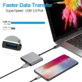 USB C HUB 3in1 Type C 3.0 to HDMI-compatible Docking Station PD Fast Charge 4K HDMI Adapter Splitter For MacBook Phone Computer. 