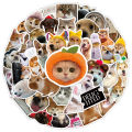 50PCS Cute Dog Cat MEME Funny Animals Stickers Kawaii Cartoon Decals Skateboard Notebook Luggage Phone Car Sticker Toy. 