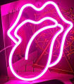 Mouth tongue Neon Light Sign LED Sexy Lips Lamp Decoration Table Room Shop Wall Party Gift USB & Battery Case Powered. 